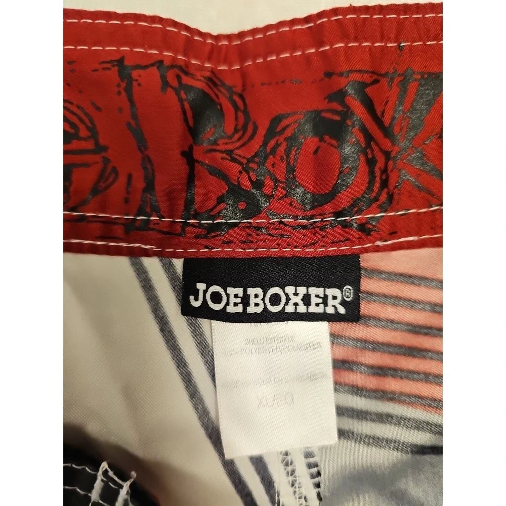 Joe Boxer‎ Swim Trunks Mens XL Board Shorts Red Black Geometric